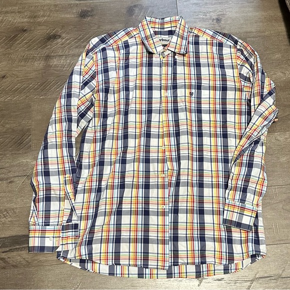 Barbour Other - Barbour Greystoke Button Up Navy Plaid L NWOT